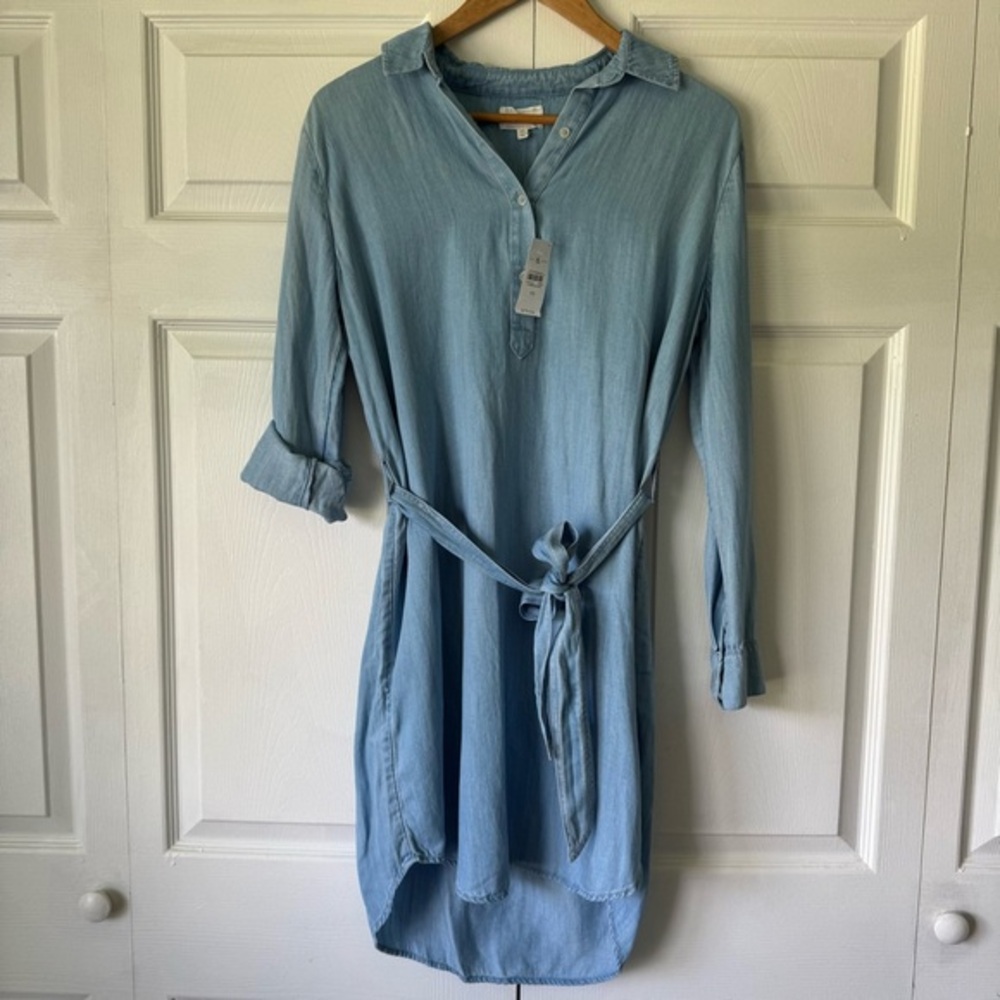LOFT Lou & Grey Chambray Shirt Dress β Size XS
